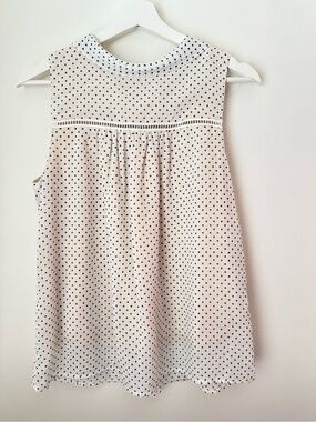 Anthropologie Sundays In Brooklyn Polka Dot Blouse White Black Small